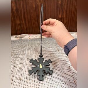 Coach leather snowflake bag charm tag